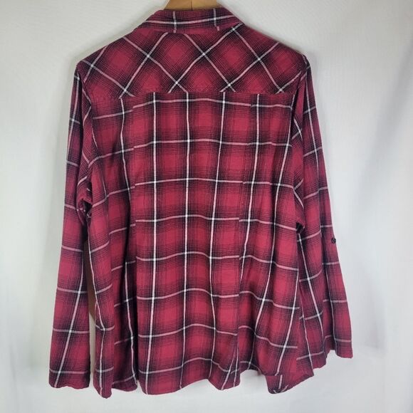 Warehouse One Red Plaid Button-Up Flannel Shirt - Picture 2 of 8